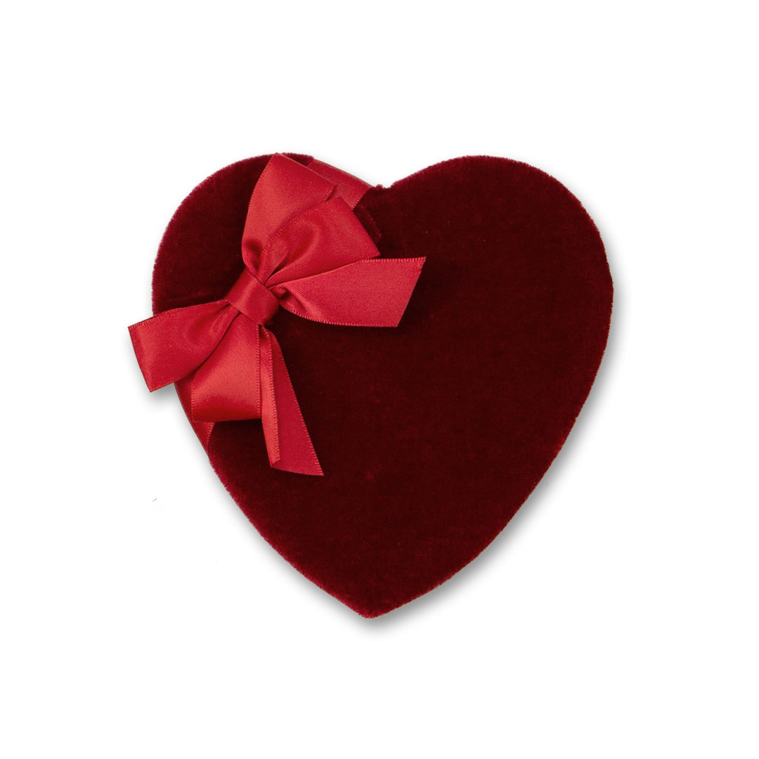 Red Velvet Heart Shaped Candy Boxes - Box and Wrap