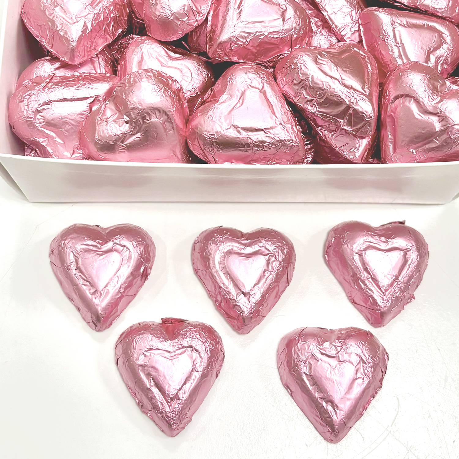 Milk Chocolate Pink Hearts