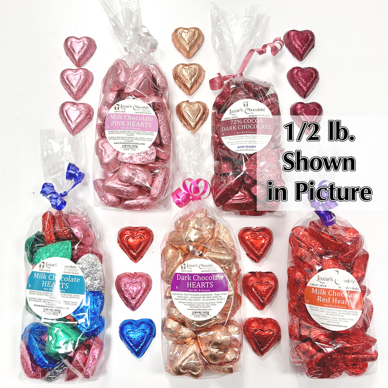 Chocolate Hearts - Cellophane Gift Bags