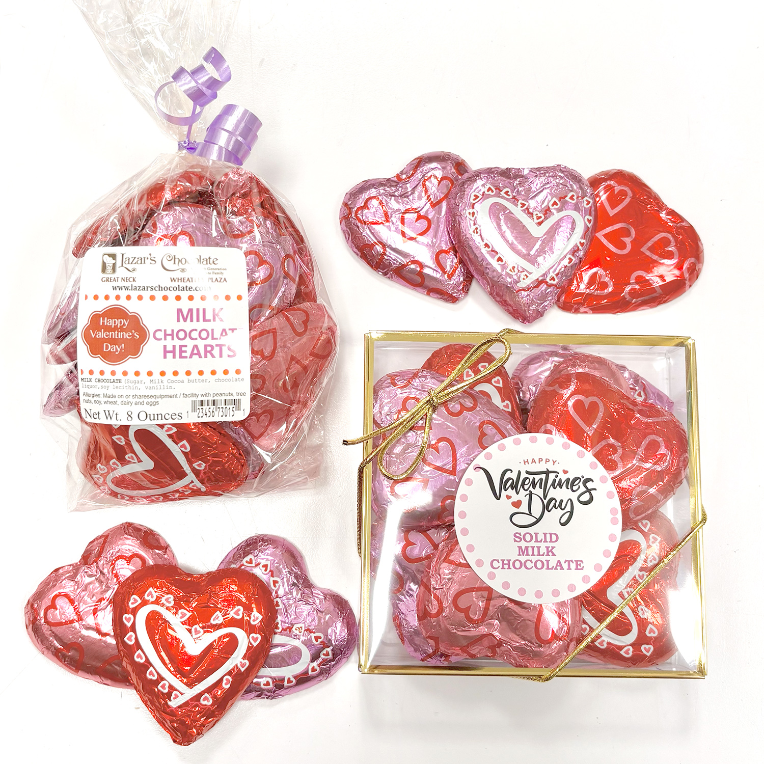 Large Foil Wrapped Hearts - Gift Bag or Box