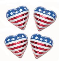 Milk Chocolate American Flag Hearts
