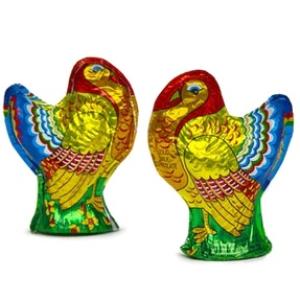 3-D Foil Wrapped Chocolate Turkeys